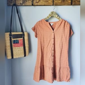 Sonoma Button Front Striped Shirt Dress PXS